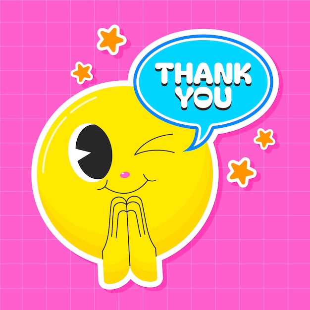 Vecteur merci pour l'illustration emoji