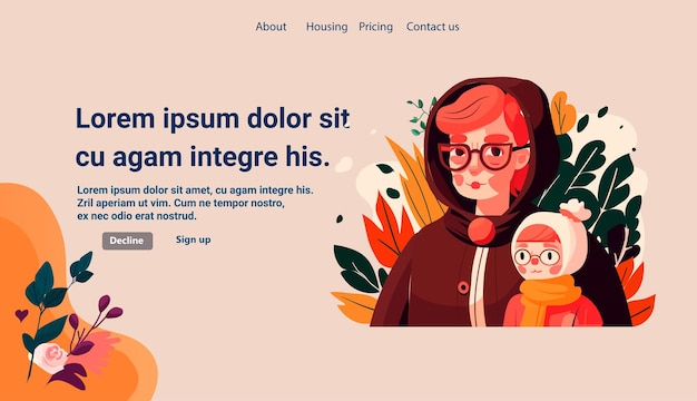 Mère tenant sa petite fille aimante famille parentalité concept de garde d'enfants modèle de carte de fête des mères