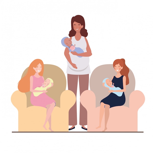 Mères isolées avec des bébés