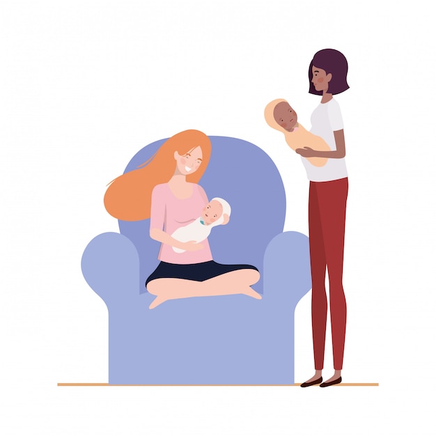 Mères isolées avec des bébés
