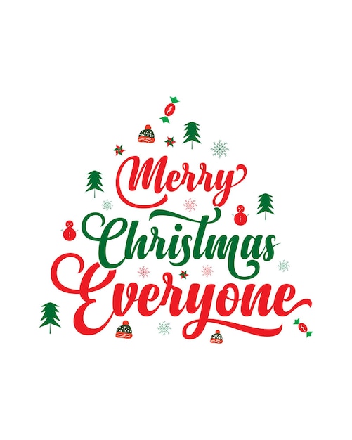 Merry Christmas typographie dessin de T-shirt typographie de Noël vecteur