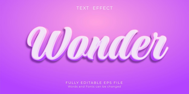 Merveille de texte modifiable avec un style de texte en trois dimensions