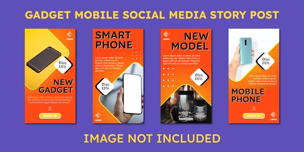 Message d'histoire sur les médias sociaux Gadget Mobile