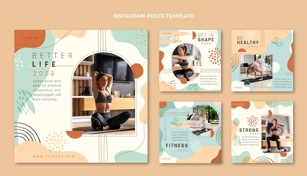 Vecteur message instagram de remise en forme dessiné à la main