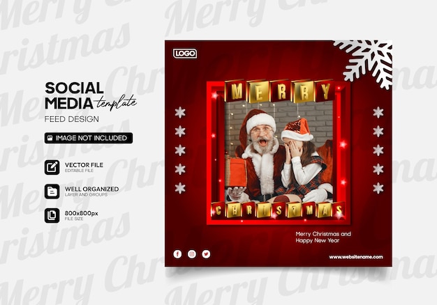 Message joyeux Noël et bonne année pour les médias sociaux