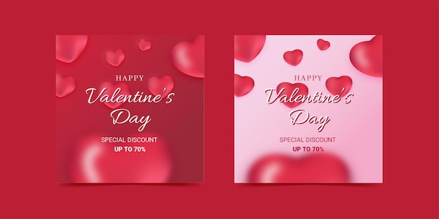 Message De Médias Sociaux Heureux Ballon De Valentine Amour Couleur Rose