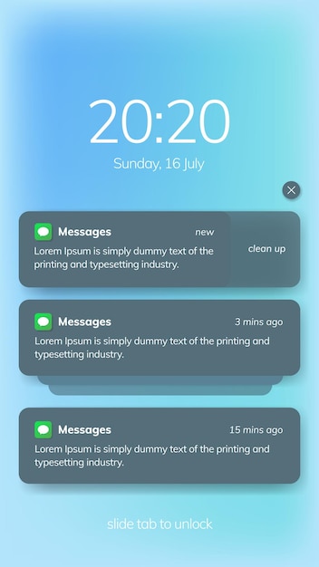 Message de notification push sur téléphone mobile sur fond clair smartphone téléphone mobile sms popup