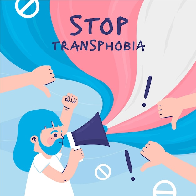 Message De Transphobie D'arrêt Dessiné à La Main Illustré