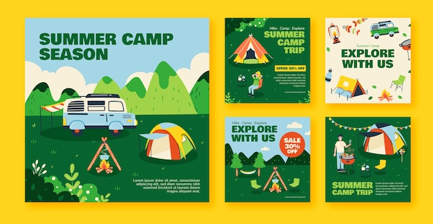 Messages Instagram D'aventure De Camping Design Plat