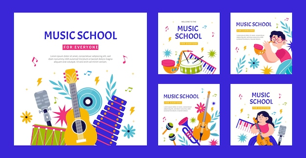 Messages Instagram De L'école De Musique Dessinés à La Main