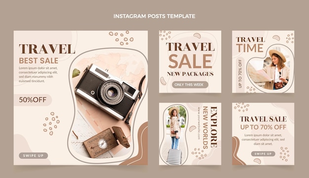 Messages instagram de voyage à plat