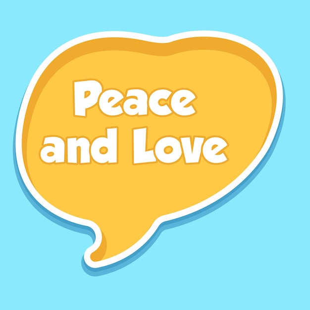 Vecteur messages de paix et d'amour étiquette design étiquette de lettres message typographique badge de chat
