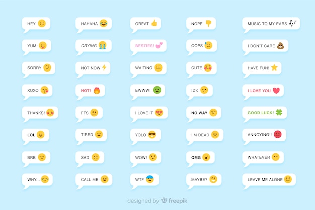 Vecteur messages avec réactions emojis