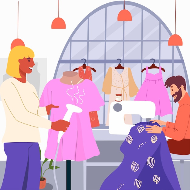 Mesures d'atelier de couture dessinées à la main pour la composition de tailleur