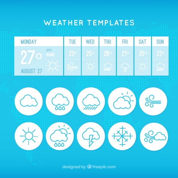 Météo App Modèle Avec Des Icônes