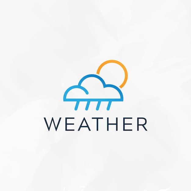 Vecteur météo nuage soleil pluie et foudre logo design symbole icône modèle