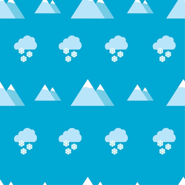 Météo Seamless Pattern Snow Mountain EPS 10 Vecteur gratuit