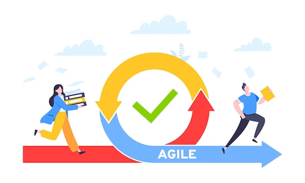 Méthode de développement agile concept d'entreprise illustration vectorielle de conception de style plat