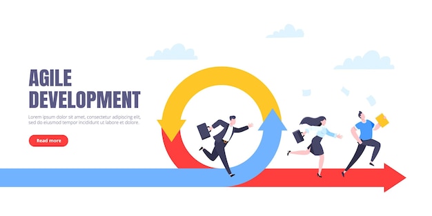Méthode de développement agile concept d'entreprise illustration vectorielle de conception de style plat