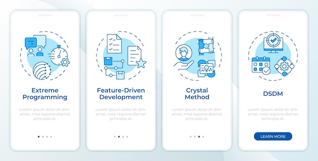 Méthodologies de gestion agile écran bleu d'intégration de l'application mobile