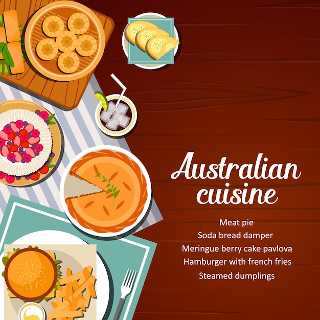 Mets Et Plats Du Menu De La Cuisine Australienne