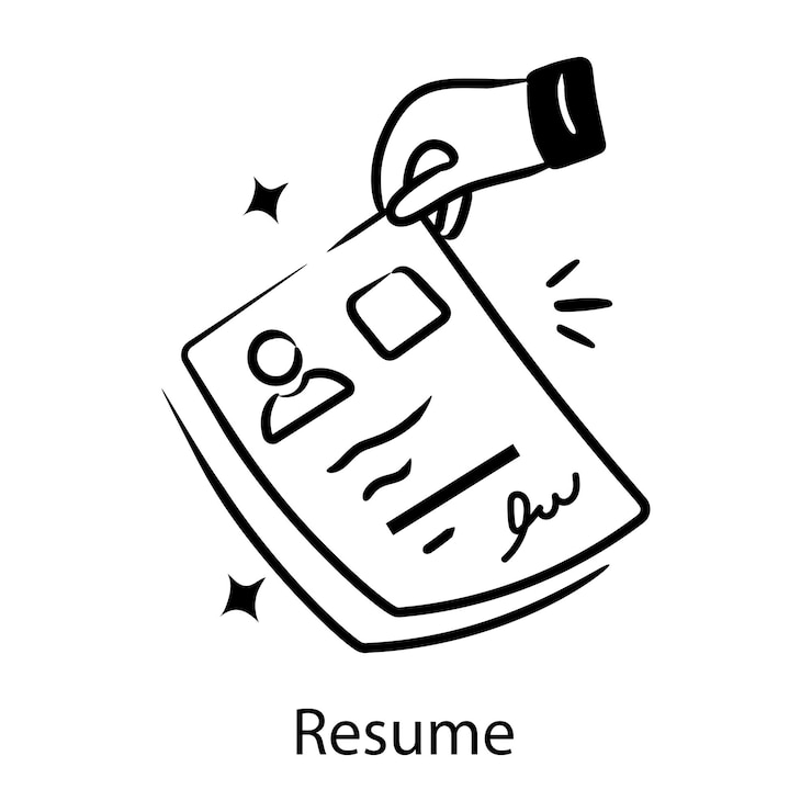 Vecteur mettez vos mains sur l'icône du curriculum vitae