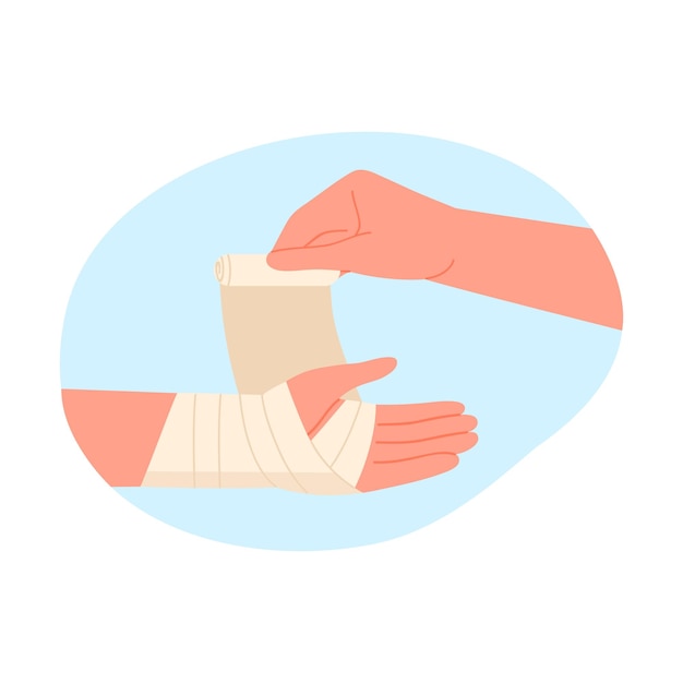 Mettre un bandage médical sur la main