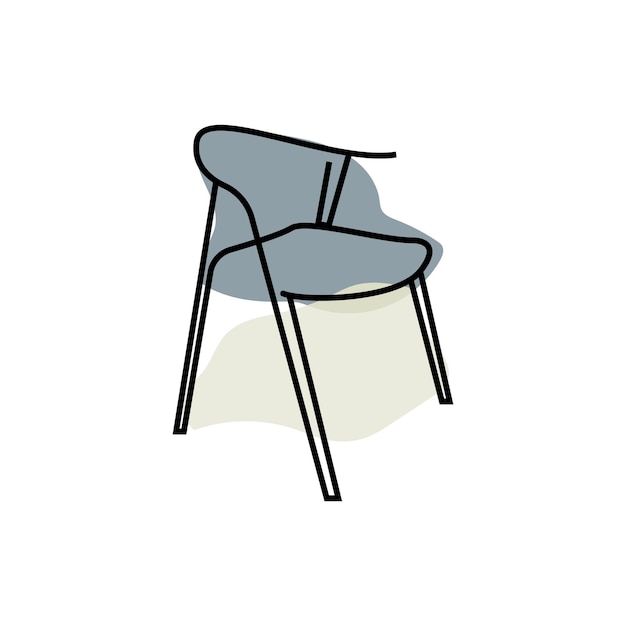 Vecteur meubles logo ameublement design chambre icône illustration table chaise lampe cadre horloge pot de fleur