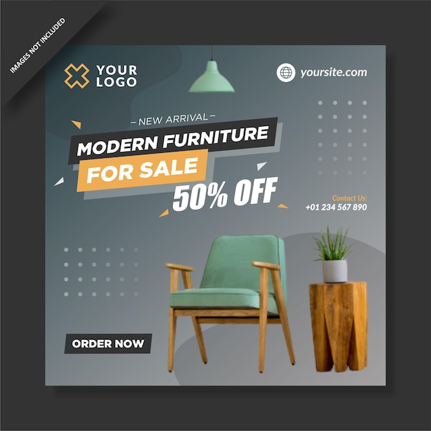 Vecteur meubles modernes à vendre instagram feed