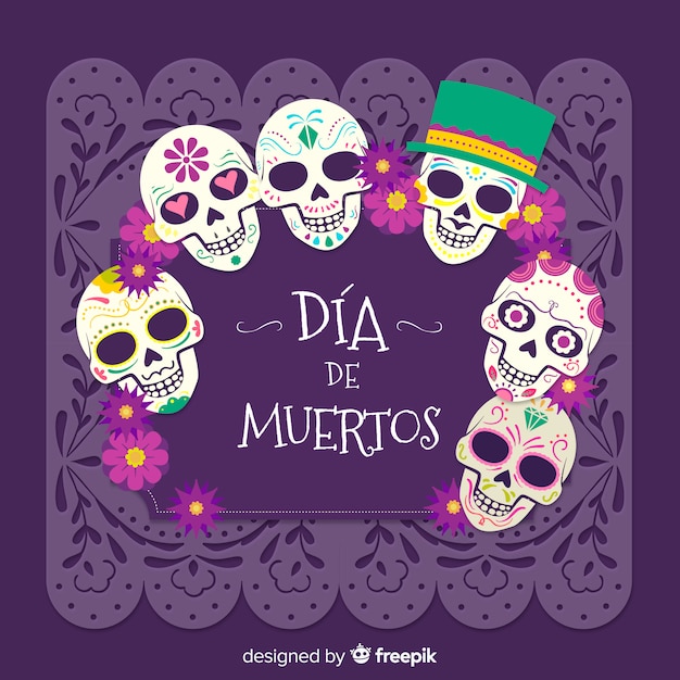 Mexicaine Dia De Los Muertos Crâne Fond