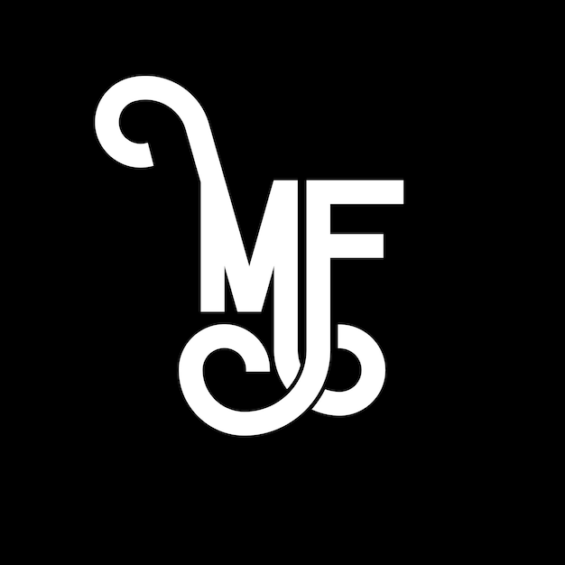 Vecteur mf letter logo design les lettres initiales de l'icône du logo mf lettres abstraites mf modèle de conception de logo minimal m f vecteur de conception de lettres avec des couleurs noires mf logo
