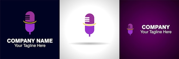 Un Micro Violet Et Un Logo Podcast