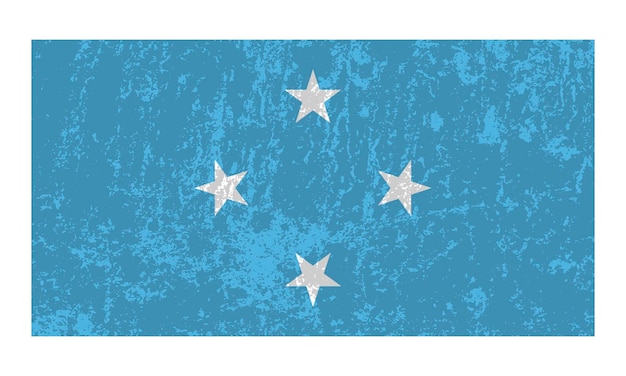 Micronésie drapeau grunge couleurs officielles et proportion Illustration vectorielle