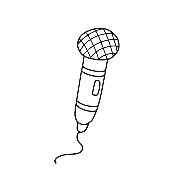 Le Microphone Dans Le Style De Doodle