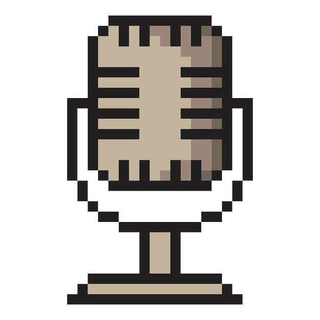 Microphone dans le style pixel art