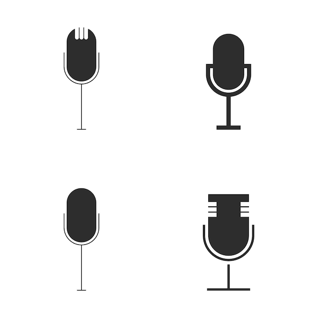 Vecteur microphone et musique icône musique scène concept élément de conception graphique et chant vocal