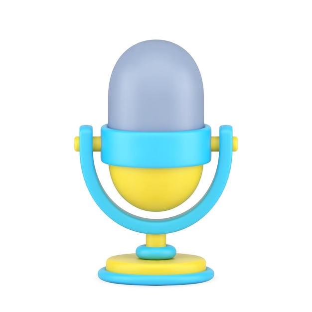 Microphone sur pied icône 3d Équipement professionnel pour les émissions audio et les interviews
