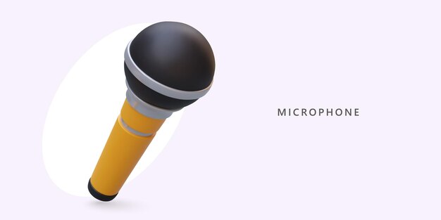 Vecteur microphone sans fil réaliste appareil électroacoustique gadget pour le karaoké