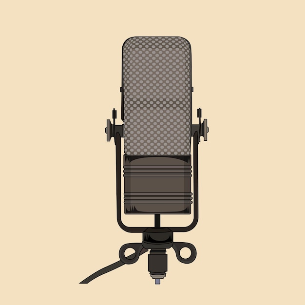 Vecteur microphone vintage, vecteur, retro, microphone, illustration courante