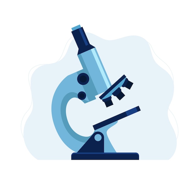 Microscope, Concept De Recherche Scientifique. Illustration Dans Un Style Plat