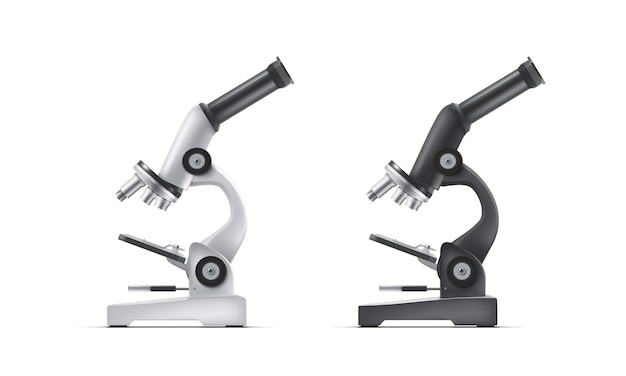 Microscope De Laboratoire Réaliste Noir Et Blanc 3d