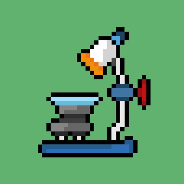 Microscope Minimaliste Avec Style Pixel Art