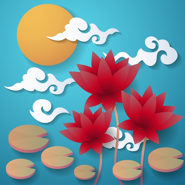 Vecteur mid autumn festival vector background