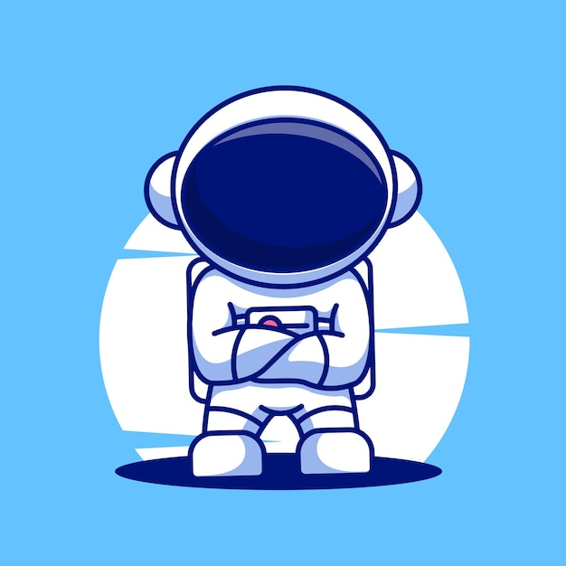 Vecteur mignon astronaute dessin animé mascotte illustration vecteur icône