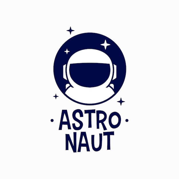 Mignon, Astronaute, Mascotte, Caractère, Dessin Animé, Rond, Cercle, Emblème, Logo, Vecteur, Icône, Illustration