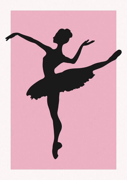 Vecteur mignon, ballerine, danseur, femme, art, féminin, illustration, de, ballet, danse