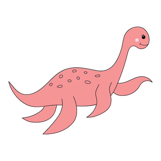 Mignon Bébé Dinosaure Personnage Préhistorique Dans Un Style Doodle