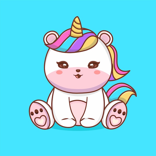 Mignon Bébé Lion Assis Icône De Vecteur De Dessin Animé Illustration. Concept D'icône De Nature Animale Isolé Vecteur Premium. Style de dessin animé plat