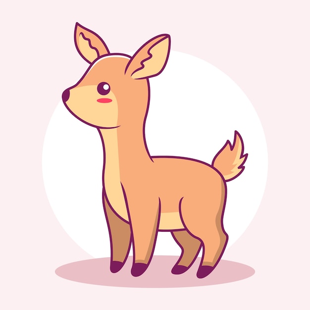 Mignon, Cerf, Dessin Animé, Icône, Illustration