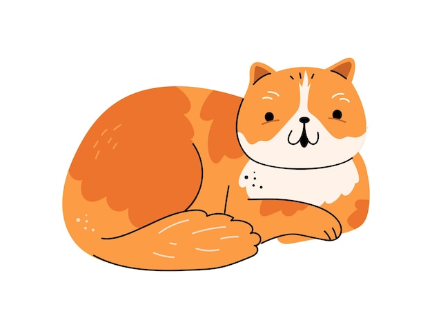 Un mignon chat rouge allongé sur le sol.